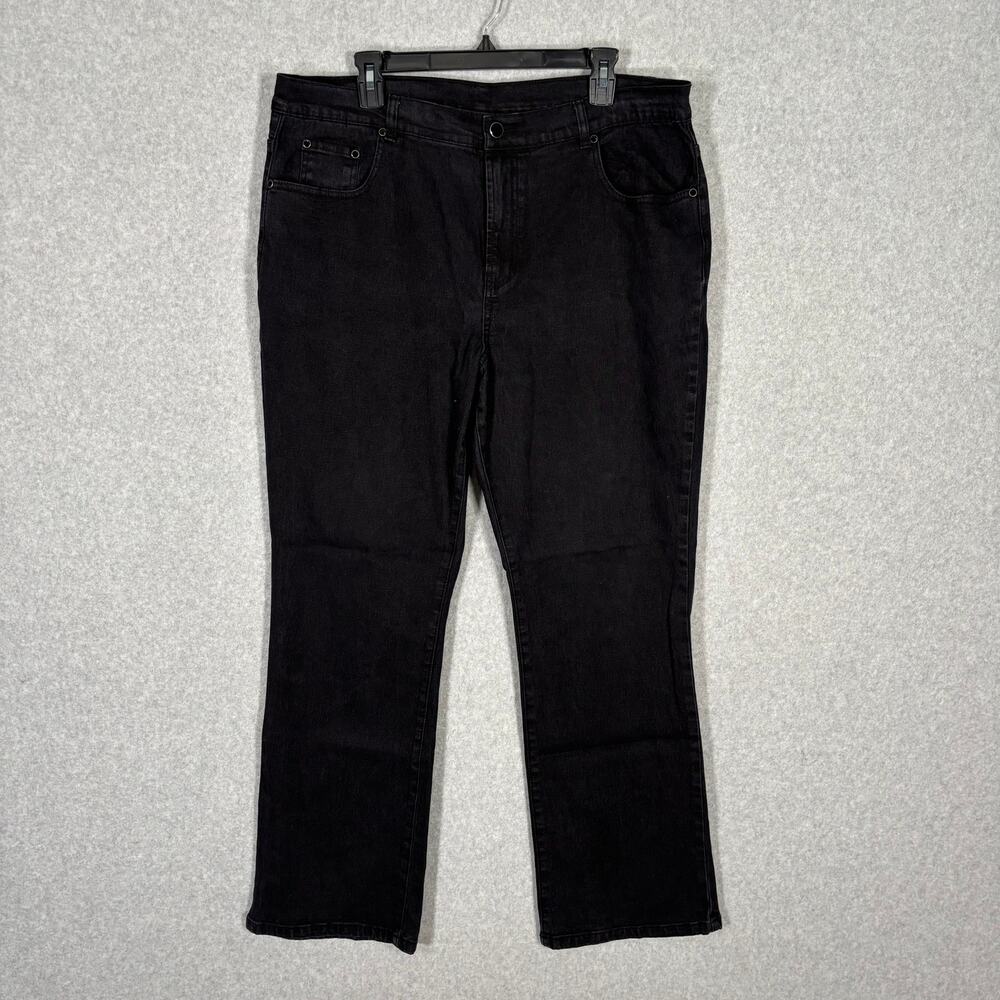 DG2 Diane Gilman Jeans Womens 16 Black Straight Classic Casual Jewels Moto